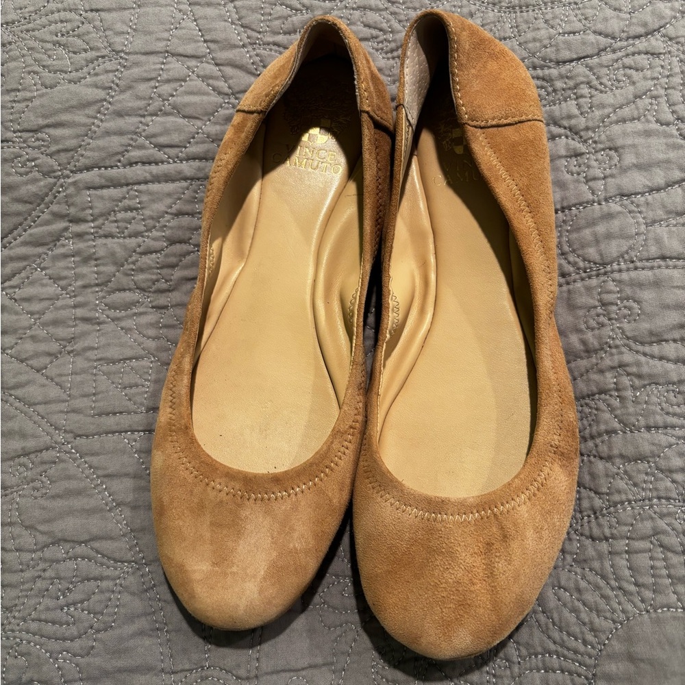 Vince Camuto Tan Suede Flats